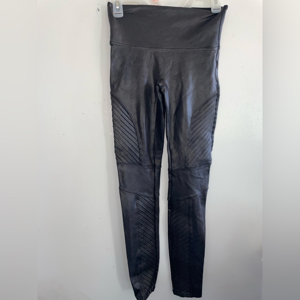 Spanx leather looking leggings Black High-Waisted Leggings
